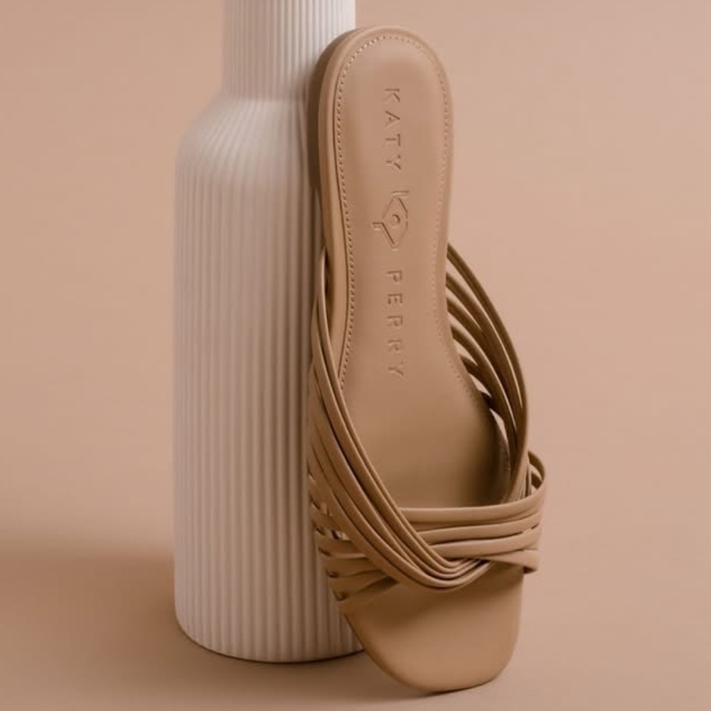 Katy Perry Collections Beige Strappy Slide Sandal